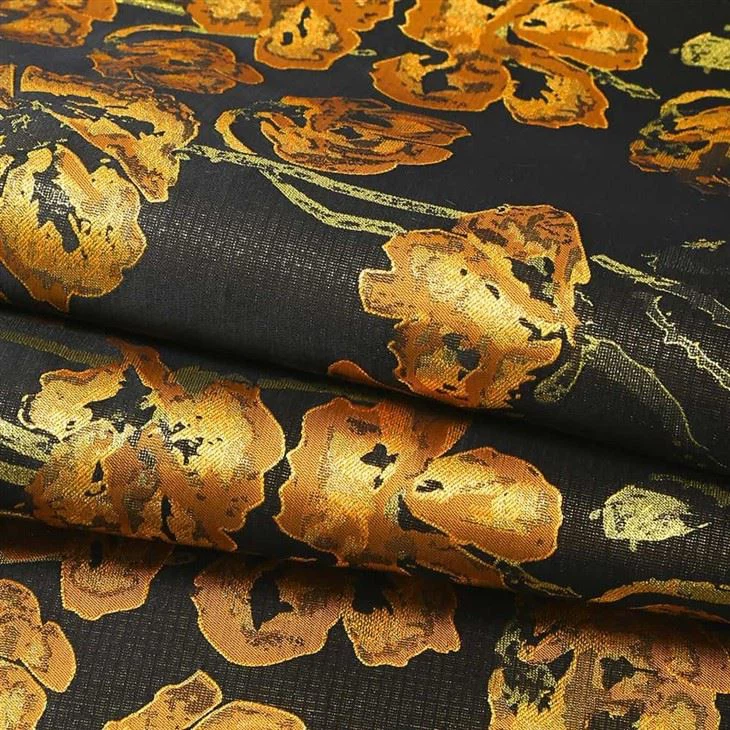 YiLi Luxury Sparkle Flowers Jacquard Apparel Fabric