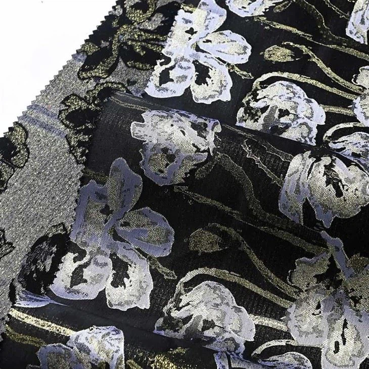 YiLi Luxury Sparkle Flowers Jacquard Apparel Fabric